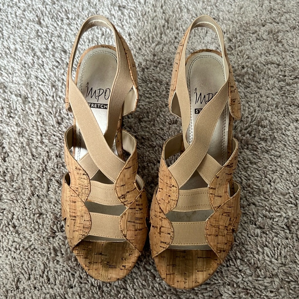 Impo cork wedge sandals.  Size 5 1/2M